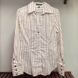 Pink striped long sleeve button down